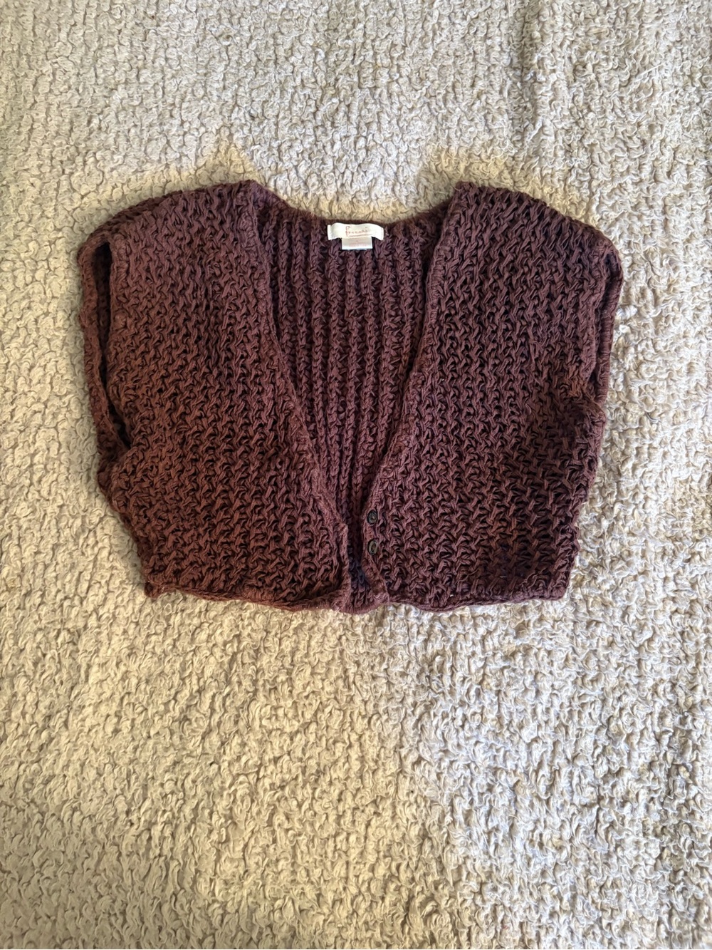 Frenchi Chunky Cropped Cardigan - Deep Brown
